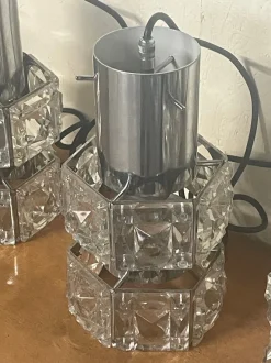 Clearance Pamono Swarovski Cut Glass Pendant Lamps, 1970s, Set of 5