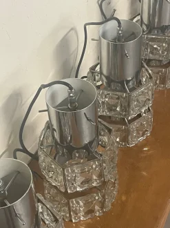 Clearance Pamono Swarovski Cut Glass Pendant Lamps, 1970s, Set of 5