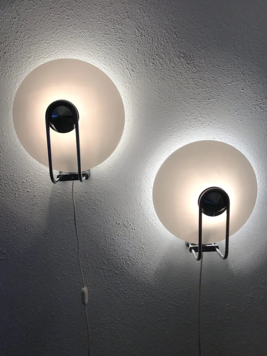 Sale Pamono Swedish Acrylic and Chrome Wall Sconces by Nafa, 1970s, Set of 2