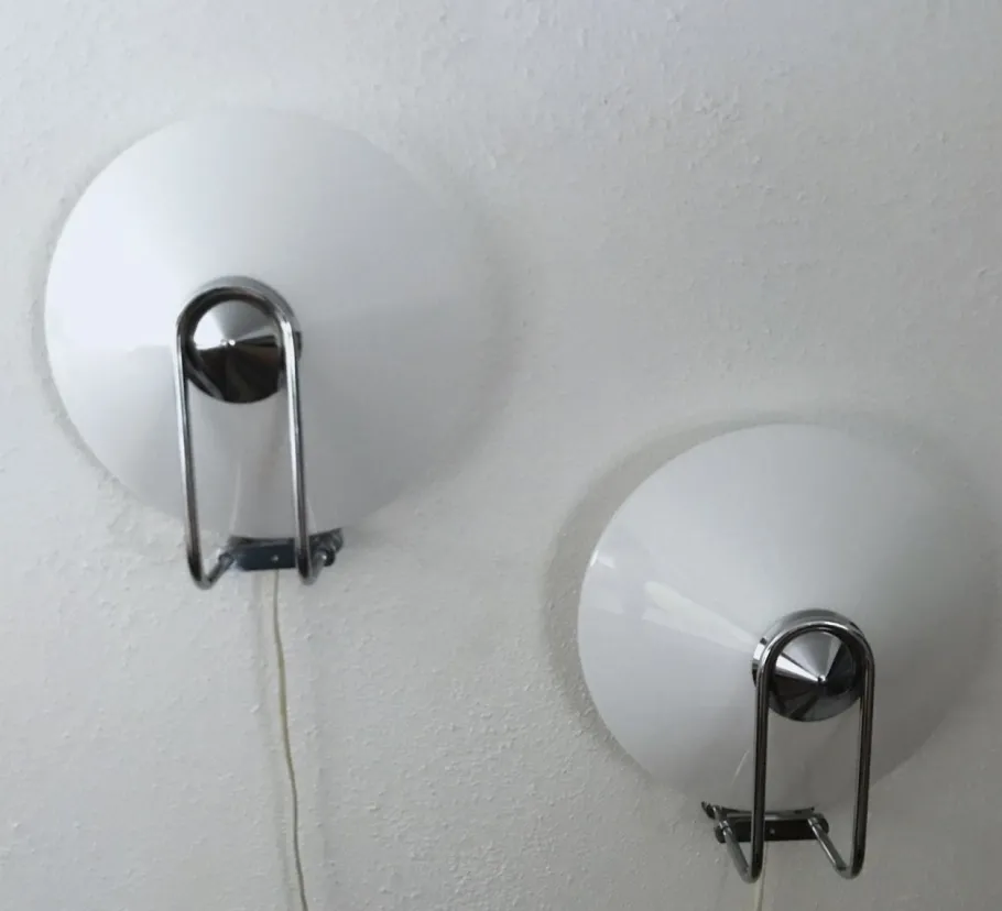 Sale Pamono Swedish Acrylic and Chrome Wall Sconces by Nafa, 1970s, Set of 2