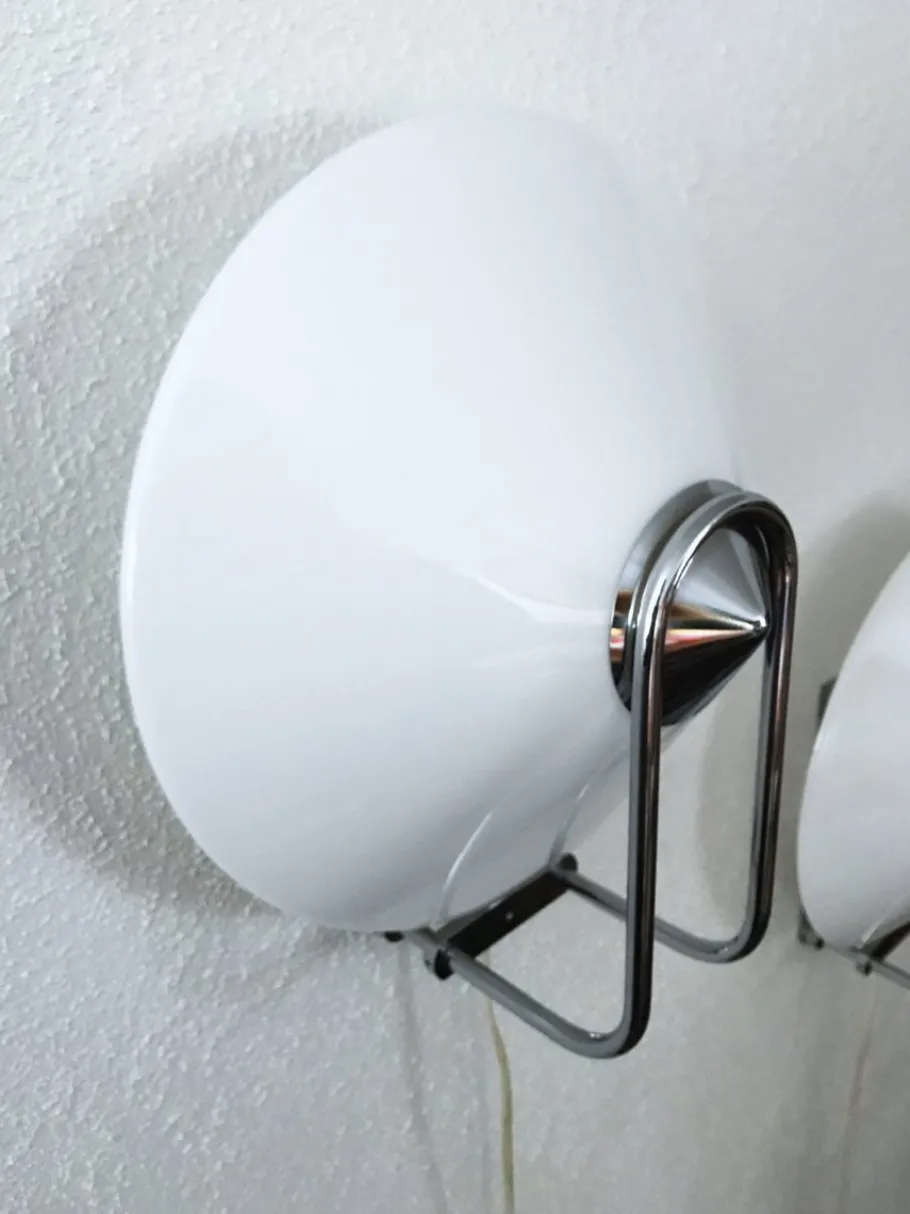 Sale Pamono Swedish Acrylic and Chrome Wall Sconces by Nafa, 1970s, Set of 2