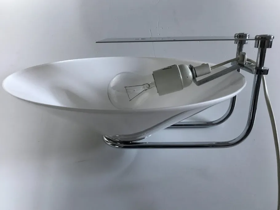 Sale Pamono Swedish Acrylic and Chrome Wall Sconces by Nafa, 1970s, Set of 2