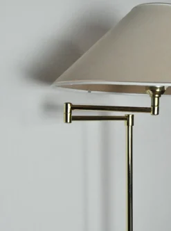 Outlet Pamono Swedish Adjustable Floor Lamp in Brass Plated Metal from Cottex, 1970s