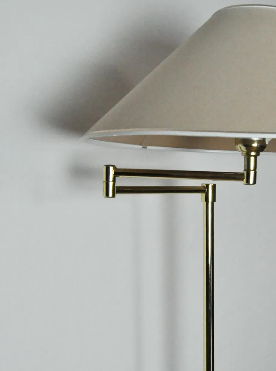 Outlet Pamono Swedish Adjustable Floor Lamp in Brass Plated Metal from Cottex, 1970s