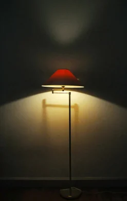 Outlet Pamono Swedish Adjustable Floor Lamp in Brass Plated Metal from Cottex, 1970s