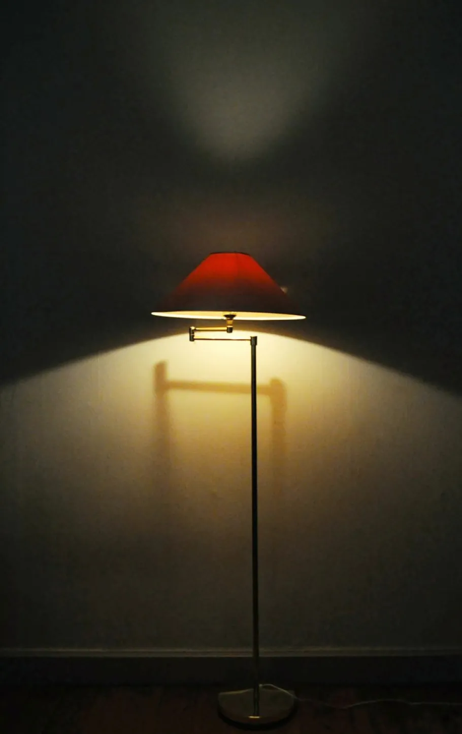 Outlet Pamono Swedish Adjustable Floor Lamp in Brass Plated Metal from Cottex, 1970s