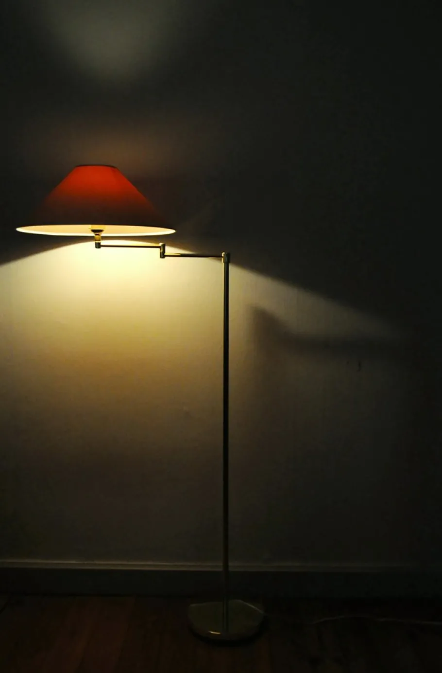 Outlet Pamono Swedish Adjustable Floor Lamp in Brass Plated Metal from Cottex, 1970s