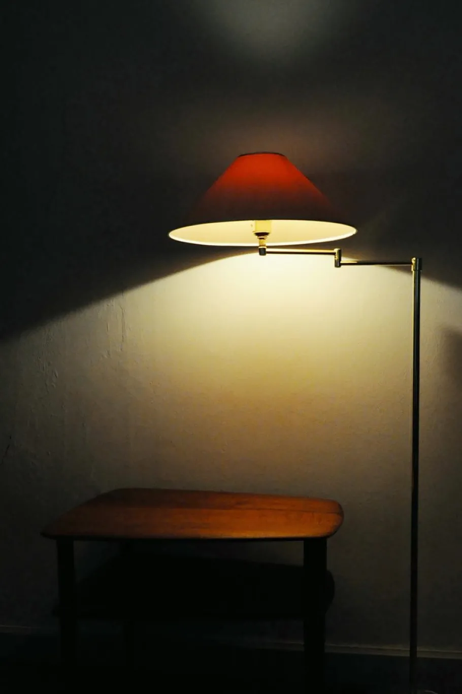 Outlet Pamono Swedish Adjustable Floor Lamp in Brass Plated Metal from Cottex, 1970s