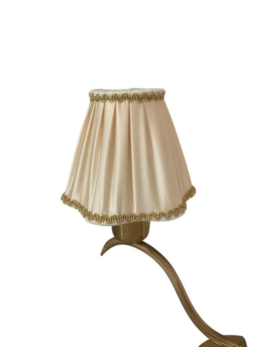 Best Pamono Swedish Art Deco Brass Table Lamp with Figural Base and Silk Shades, 1930s