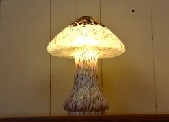 Hot Pamono Swedish Artglass Mushroom Shaped Table Lamps by Monica Backström for Kosta Boda, 1970s, Set of 2