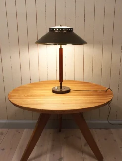 Discount Pamono Swedish Brass and Teak Table Lamp by Boréns, 1940s