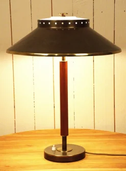 Discount Pamono Swedish Brass and Teak Table Lamp by Boréns, 1940s