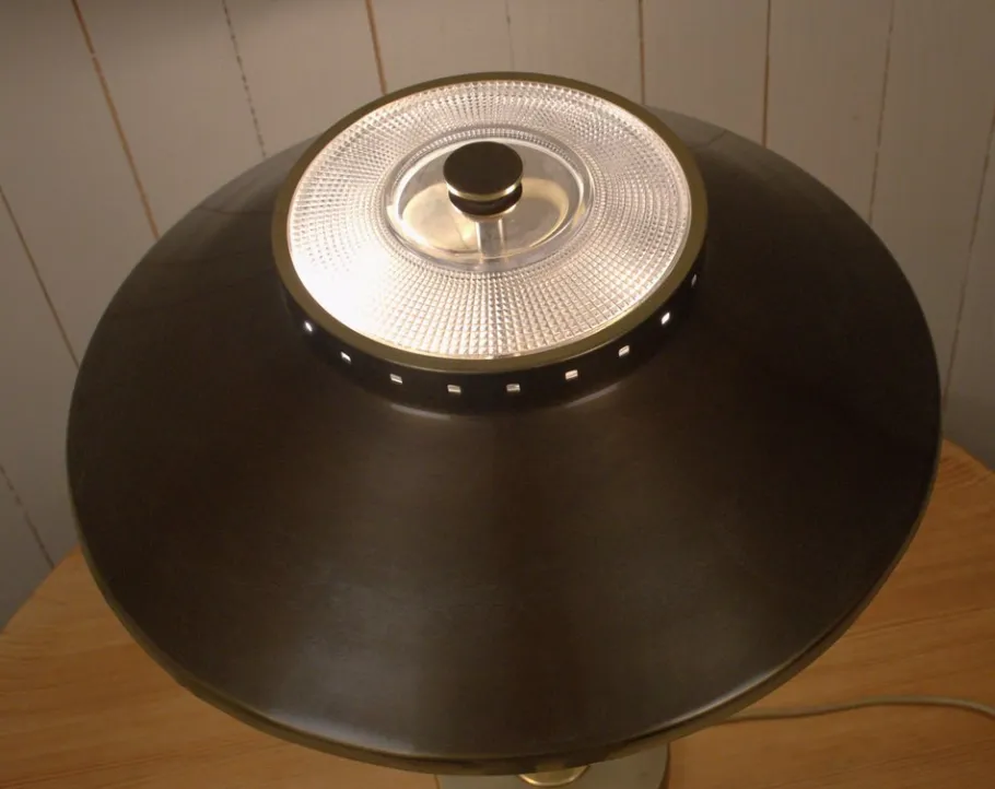 Discount Pamono Swedish Brass and Teak Table Lamp by Boréns, 1940s