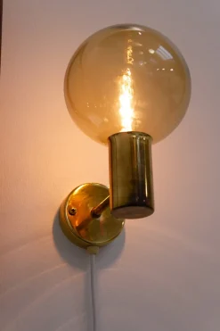 New Pamono Swedish Brass Wall Light by Hans-Agne Jakobsson for Markaryd, 1960s