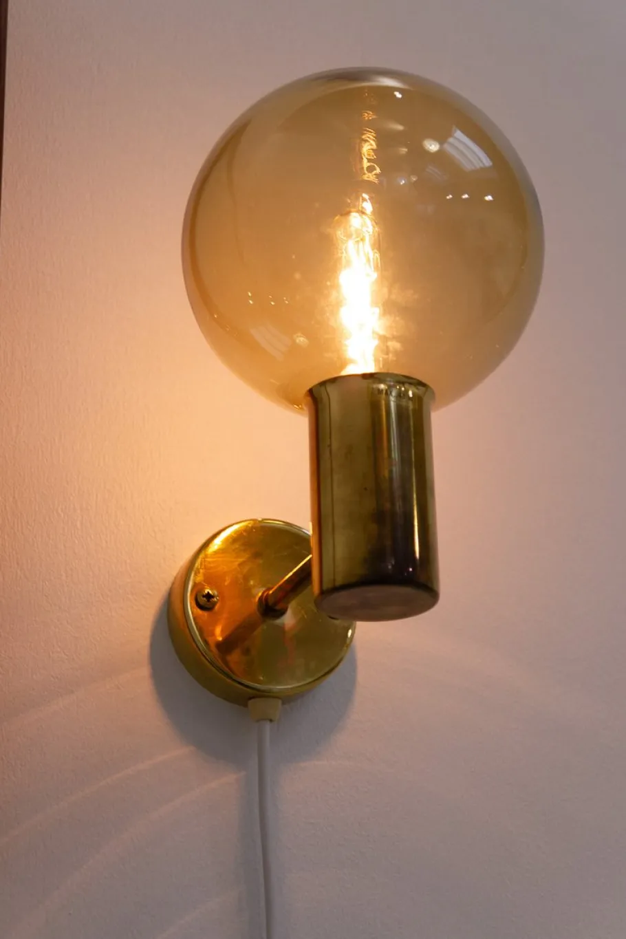 New Pamono Swedish Brass Wall Light by Hans-Agne Jakobsson for Markaryd, 1960s