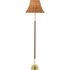 Outlet Pamono Swedish Floor Lamp in Brass and Teak by Stilarmatur Boréns, 1960s