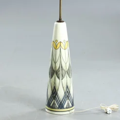 Outlet Pamono Swedish Floor Lamp in Hand Painted Ceramic and Brass by Rigmor Nielsen for Soholm, 1960