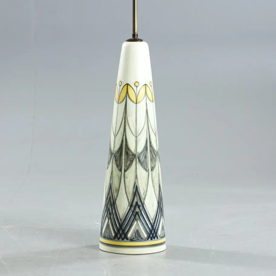 Outlet Pamono Swedish Floor Lamp in Hand Painted Ceramic and Brass by Rigmor Nielsen for Soholm, 1960