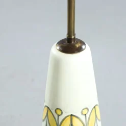 Outlet Pamono Swedish Floor Lamp in Hand Painted Ceramic and Brass by Rigmor Nielsen for Soholm, 1960
