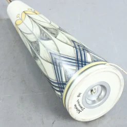 Outlet Pamono Swedish Floor Lamp in Hand Painted Ceramic and Brass by Rigmor Nielsen for Soholm, 1960