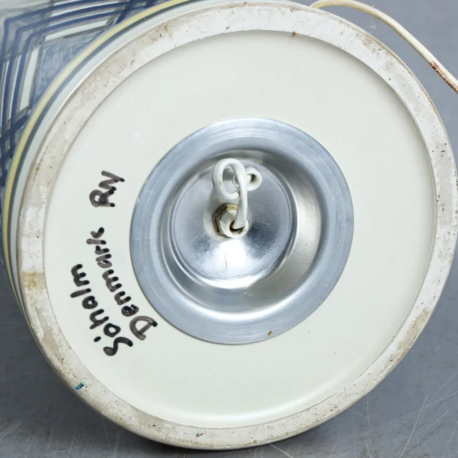 Outlet Pamono Swedish Floor Lamp in Hand Painted Ceramic and Brass by Rigmor Nielsen for Soholm, 1960