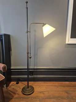 New Pamono Swedish Grace Art Deco Floor Lamp in Bronze from Cebe, 1930s