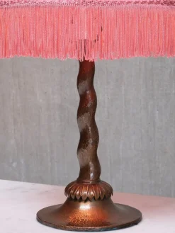 Pamono Swedish Hammered Copper Table Lamp by Harald Notini for Böhlmarks, 1920s