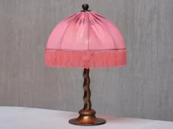 Pamono Swedish Hammered Copper Table Lamp by Harald Notini for Böhlmarks, 1920s