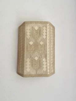 New Pamono Swedish Handmade Crocheted Textile Wall Lamp with Tulip Pattern, 1960s