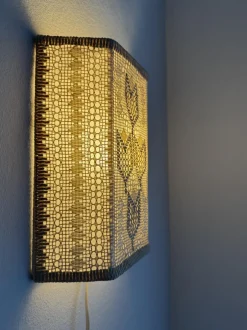 New Pamono Swedish Handmade Crocheted Textile Wall Lamp with Tulip Pattern, 1960s