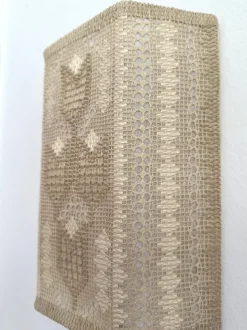 New Pamono Swedish Handmade Crocheted Textile Wall Lamp with Tulip Pattern, 1960s