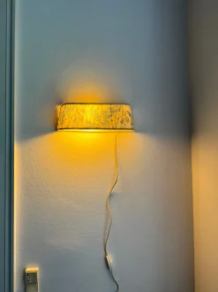 Discount Pamono Swedish Handmade Textile Wall Lamp in the style of William Morris Style, 1960s