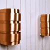 Pamono Swedish Model V155 Sconces in Copper by Hans-Agne Jakobsson for Hans-Agne Jakobsson AB, 1950s, Set of 2