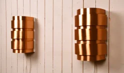 Pamono Swedish Model V155 Sconces in Copper by Hans-Agne Jakobsson for Hans-Agne Jakobsson AB, 1950s, Set of 2