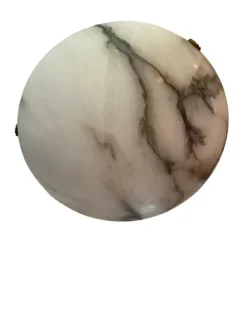 New Pamono Swedish Modern Alabaster Ceiling Pendant with Brass Details, 1940s