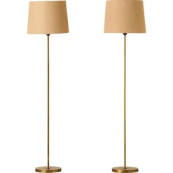 New Pamono Swedish Modern Floor Lamps attributed to Nordiska Kompaniet, 1950s, Set of 2