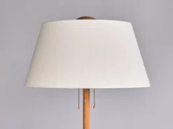 Pamono Swedish Modern 3-Legged Floor Lamp in Oak from Svensk Hemslöjd, 1950s