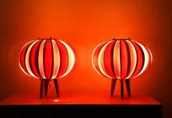 Sale Pamono Swedish Pine Veneer Table Lamps by Hans-Agne Jakobsson for Ellysett, 1960s, Set of 2