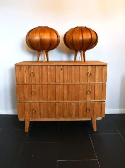 Sale Pamono Swedish Pine Veneer Table Lamps by Hans-Agne Jakobsson for Ellysett, 1960s, Set of 2