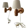 Hot Pamono Swedish Pine Wall Lamps, 1970s, Set of 2