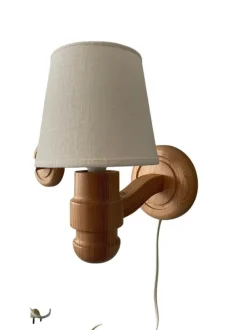 Hot Pamono Swedish Pine Wall Lamps, 1970s, Set of 2