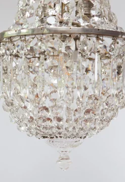 New Pamono Swedish Silvered Bronze Chandelier, 1920s