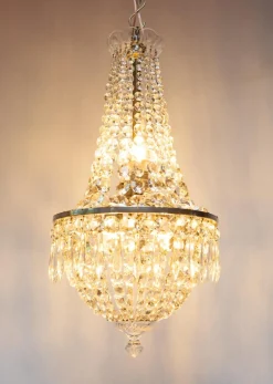 New Pamono Swedish Silvered Bronze Chandelier, 1920s