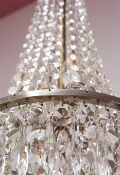 New Pamono Swedish Silvered Bronze Chandelier, 1920s