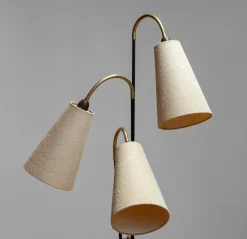 Discount Pamono Swedish with Jute Fabric Shades Floor Lamp by Svend Aage Holm-Sørensen, 1950s