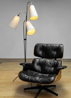 Discount Pamono Swedish with Jute Fabric Shades Floor Lamp by Svend Aage Holm-Sørensen, 1950s