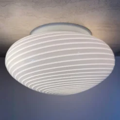 Discount Pamono Swirl Flush Mount, Italy, 1970s