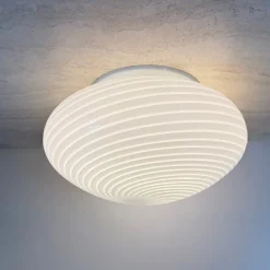 Discount Pamono Swirl Flush Mount, Italy, 1970s