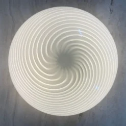 Discount Pamono Swirl Flush Mount, Italy, 1970s