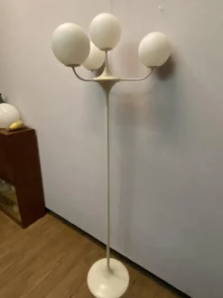 Outlet Pamono Swiss White Atomic Floor Lamp by E.R. Nele & Bill for Temde, 1960s